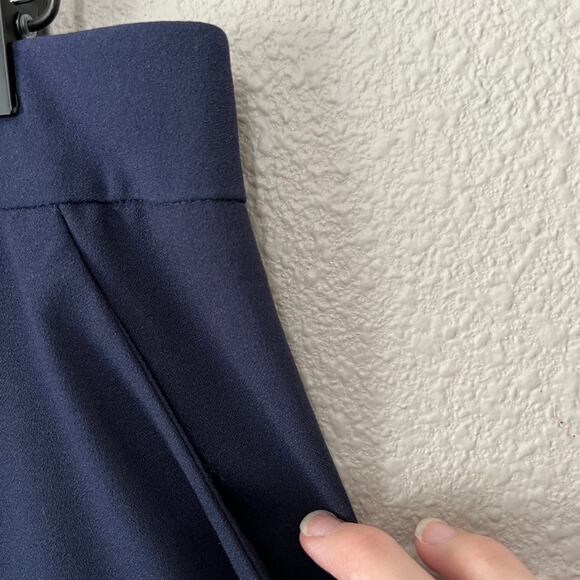 Ava & Viv Navy Wide Leg Gaucho Cropped Slacks Trouser Career Plus Size 14W - Picture 3 of 7